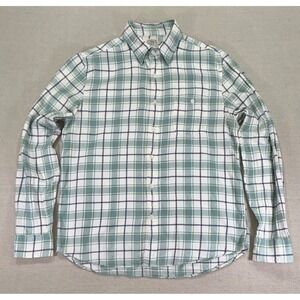 FARHERTY Men's Large Cotton Flannel Shirt Button Long Sleeve